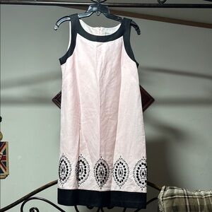 Cream Sleeveless Sheath Dress with Crew Neck